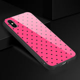 Reiko iPhone X/XS Hard Glass Design TPU Case with Pink Polka Dots | MaxStrata