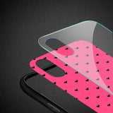 Reiko iPhone X/XS Hard Glass Design TPU Case with Pink Polka Dots | MaxStrata