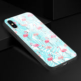 Reiko iPhone XS Max Hard Glass Design TPU Case with Flamingo Design | MaxStrata