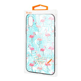 Reiko iPhone XS Max Hard Glass Design TPU Case with Flamingo Design | MaxStrata