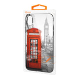 Reiko iPhone XS Max Hard Glass Design TPU Case with London Phonebooth Design | MaxStrata