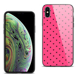 Reiko iPhone XS Max Hard Glass Design TPU Case with Pink Polka Dots | MaxStrata