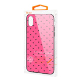 Reiko iPhone XS Max Hard Glass Design TPU Case with Pink Polka Dots | MaxStrata