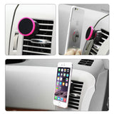 Reiko Universal Air Vent Magnetic Car Mount Phone Holder in Black Hot Pink | MaxStrata