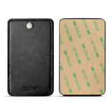 Reiko Leather Adhesive Foldable Pocket Card Holder with Two Slots  in Black | MaxStrata