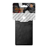 Reiko Leather Adhesive Pocket Card Holder with Two Slots in Black | MaxStrata