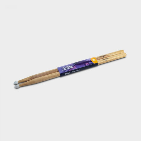 On-Stage Hickory Drum Sticks (2B, Nylon Tip, 12pr) (HN2B) | MaxStrata®