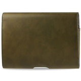 Reiko Smooth Horizontal Leather Pouch in Army Green | MaxStrata