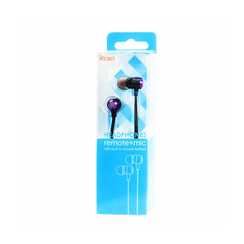 Reiko Bass in Ear Headphones with Mic in Purple | MaxStrata