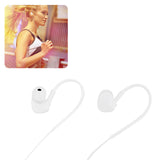 Reiko Universal Sport Stereo Earphones W. Tangle Free Noodle Cable & Mic in White | MaxStrata