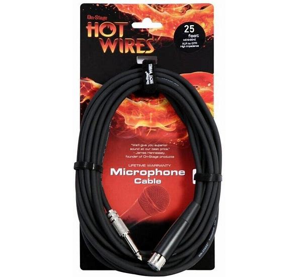 On-Stage Hi-Z Mic Cable (25', XLR-QTR) (MC12-25HZ) | MaxStrata®