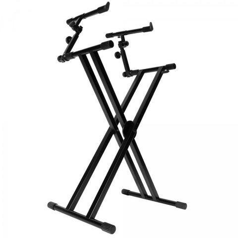 On-Stage Double-X ERGO-LOK Keyboard Stand with Second Tier (KS7292) | MaxStrata®