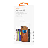 Reiko iPhone X/iPhone XS Durable Leather Protective Case with Back Pocket in Brown | MaxStrata