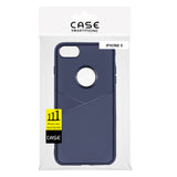 Reiko iPhone 7/8/SE2 TPU Leather Feel Case Leather Fit Flexible Slim Premium Case in Blue | MaxStrata