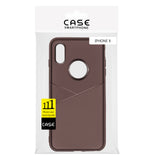 Reiko Apple iPhone X/XS TPU Leather Feel Case Leather Fit Flexible Slim Premium Case in Brown | MaxStrata