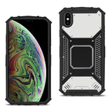 Reiko Apple iPhone XS Max Metallic Front Cover Case in Silver & Black | MaxStrata