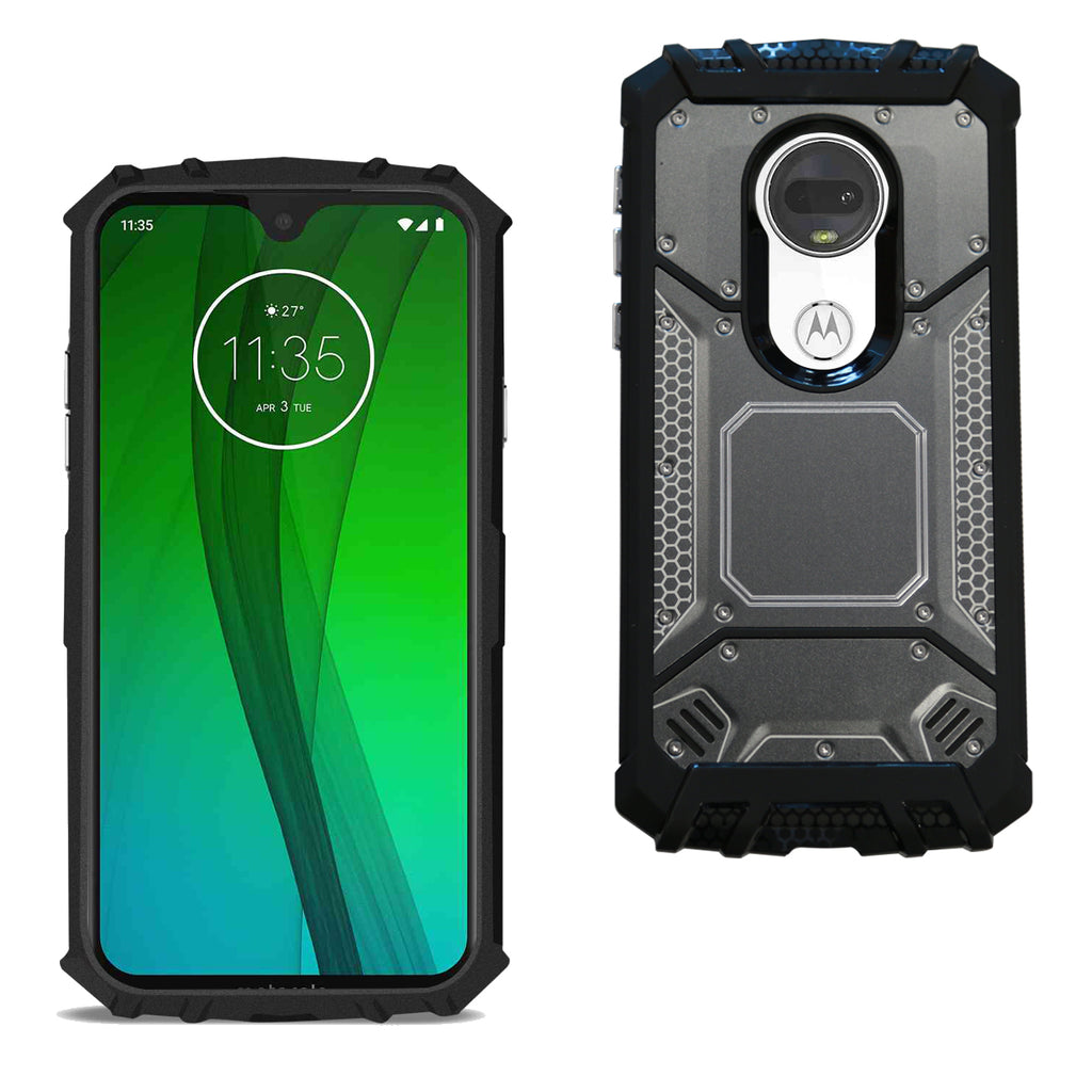 Reiko Motorola Moto G7 Play Metallic Front Cover Case in Black | MaxStrata