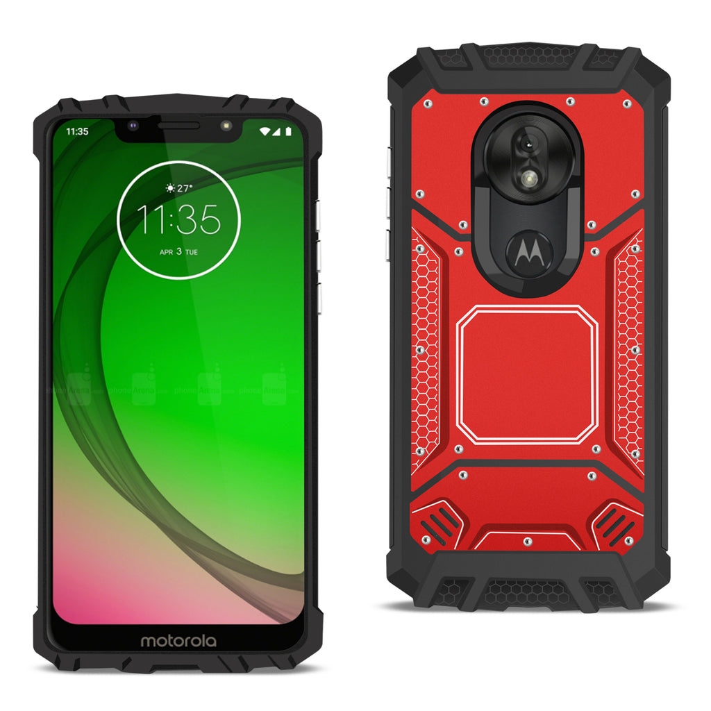 Reiko Motorola Moto G7 Play Metallic Front Cover Case in Red | MaxStrata