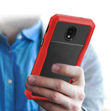 Reiko Samsung Galaxy J3 (2018) Full Coverage Shockproof Case in Red | MaxStrata