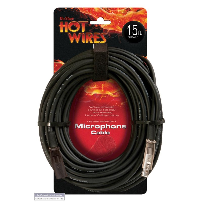 On-Stage Mic Cable (15', XLR-XLR) (MC12-15) | MaxStrata®