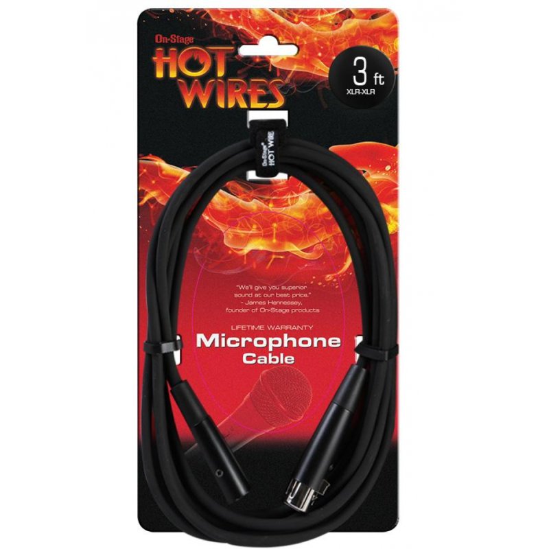 On-Stage Mic Cable (3', XLR-XLR) (MC12-3) | MaxStrata®