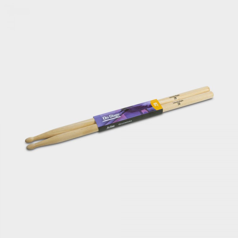 On-Stage Maple Drum Sticks (2B, Wood Tip, 12pr) (MW2B) | MaxStrata®