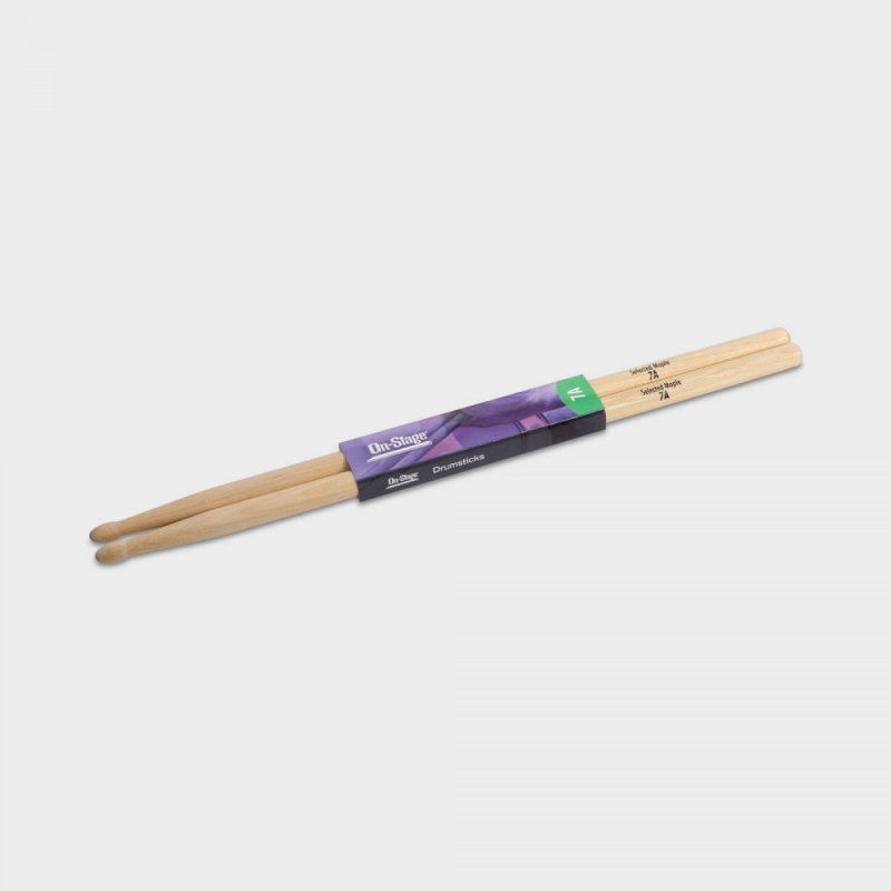 On-Stage Maple Drum Sticks (7A, Wood Tip, 12pr) (MW7A) | MaxStrata®