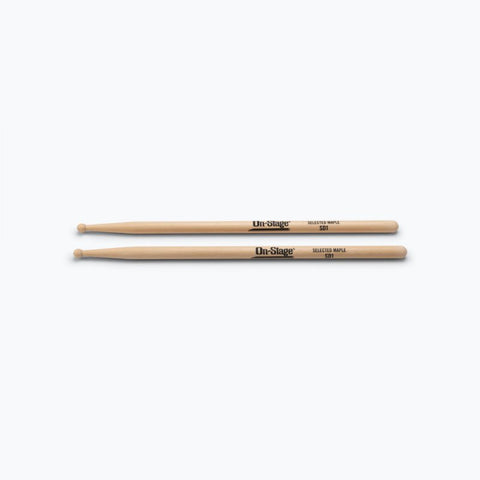 On-Stage Maple Drum Sticks (SD1, Round Tip, 12 pr) (MWSD1) | MaxStrata®