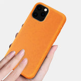 Reiko Apple iPhone 11 Pro Max Wheat Bran Material Silicone Phone Case in Orange | MaxStrata