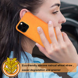 Reiko Apple iPhone 11 Pro Max Wheat Bran Material Silicone Phone Case in Orange | MaxStrata