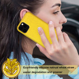 Reiko Apple iPhone 11 Pro Max Wheat Bran Material Silicone Phone Case in Yellow | MaxStrata