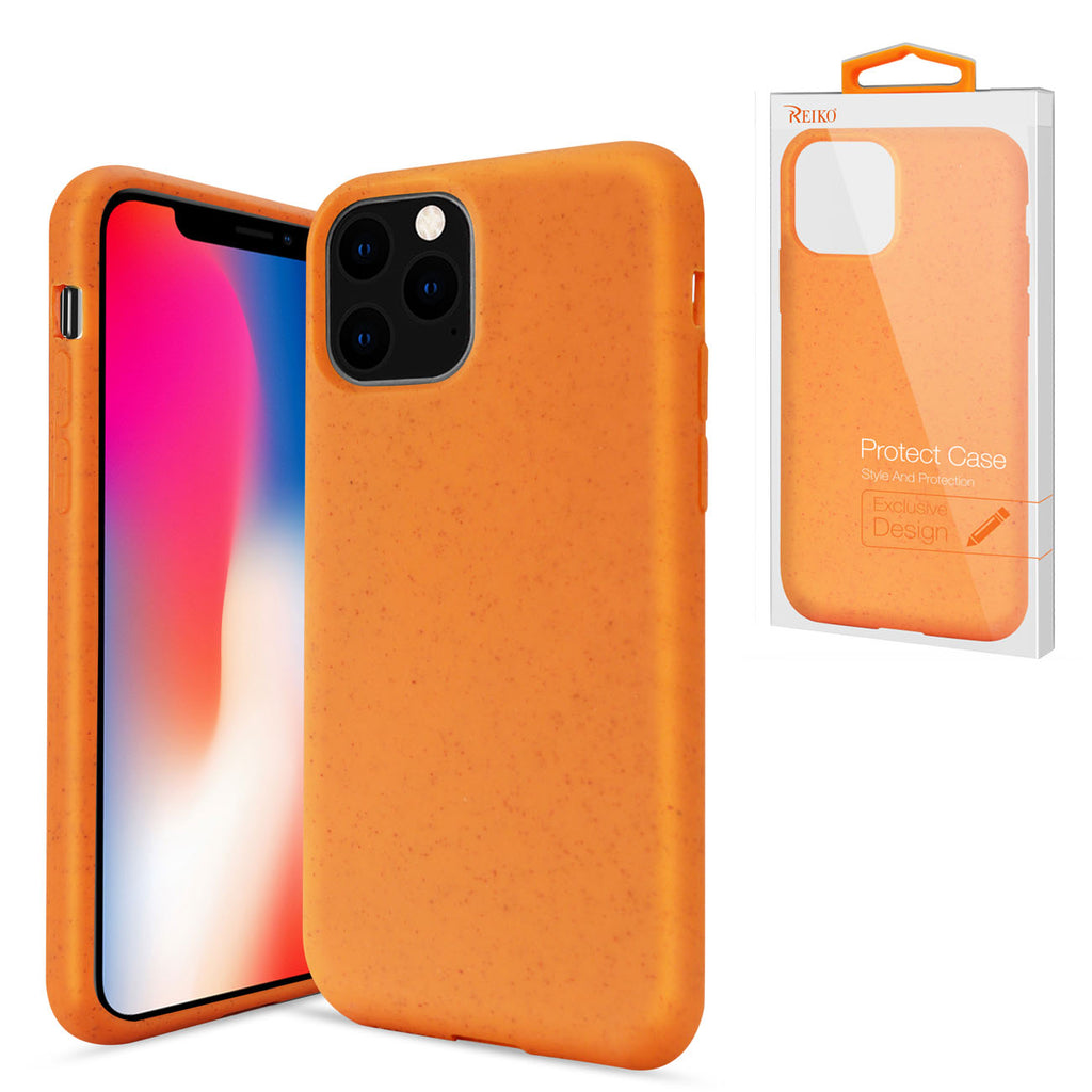 Reiko Apple iPhone 11 Pro Wheat Bran Material Silicone Phone Case in Orange | MaxStrata