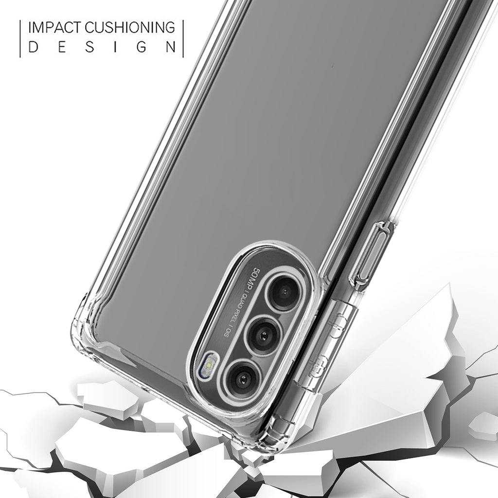 Reiko High Quality 2X Clean PC & TPU Bumper Case in Clear for Motorola Moto G Stylus 5G (2022) | MaxStrata