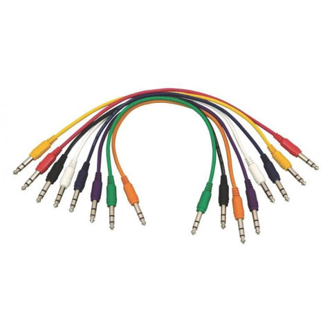 On-Stage Straight Patch Cables (TRS-TRS, 8-pack) (PC18-17TRS-S) | MaxStrata®