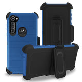 Reiko Moto G Stylus 3-in-1 Hybrid Heavy Duty Holster Combo Case in Navy | MaxStrata