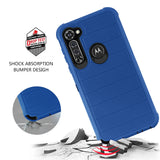 Reiko Moto G Stylus 3-in-1 Hybrid Heavy Duty Holster Combo Case in Navy | MaxStrata