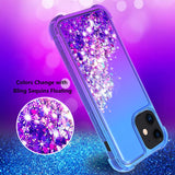 Reiko Shiny Flowing Glitter Liquid Bumper Case for Apple iPhone 12 Mini in Blue | MaxStrata