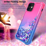 Reiko Shiny Flowing Glitter Liquid Bumper Case for Apple iPhone 12 Mini in Pink | MaxStrata