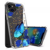 Reiko Pressed Dried Flower Design Phone Case for iPhone 14 /13 in Blue | MaxStrata