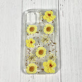 Reiko Pressed Dried Flower Design Phone Case for LG K61/K51S/K41S in Yellow | MaxStrata