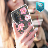 Reiko Pressed Dried Flower Design Phone Case for Motorola G Stylus in Pink | MaxStrata