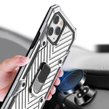 Reiko iPhone 12/ iPhone 12 Pro Kickstand Anti-Shock & Anti Falling Case in Silver | MaxStrata