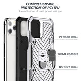 Reiko iPhone 12/ iPhone 12 Pro Kickstand Anti-Shock & Anti Falling Case in Silver | MaxStrata