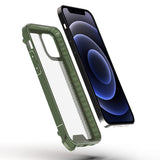 Reiko Shockproof PC Bumper Case with Carbon Fiber Pattern in Green for iPhone 12 Mini | MaxStrata