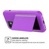 Reiko TPU PC Hybrid 2-in-1 Flip Card Holder Phone Case for Apple iPhone 12 Mini in Purple | MaxStrata