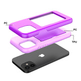 Reiko TPU PC Hybrid 2-in-1 Flip Card Holder Phone Case for Apple iPhone 12 Mini in Purple | MaxStrata