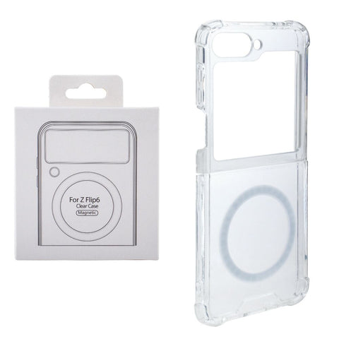 Reiko Magnetic Wireless Charging TPU Bumper Case for Z Flip 6 in Clear | MaxStrata