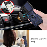 Reiko Kickstand Ring Holder with Slide Camera Cover TPU Shockproof Case & Magnetic Car Mount for Samsung Galaxy S21/S30 | MaxStrata