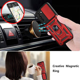 Reiko Kickstand Ring Holder with Slide Camera Cover TPU Shockproof Case & Magnetic Car Mount for Samsung Galaxy S21/S30 | MaxStrata