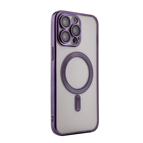 Reiko Magnetic Wireless Charging TPU Bumper Case for iPhone 14 Pro Max in Purple | MaxStrata